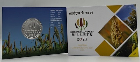 International Year of Millets 2023 (Denomination of `75) –Folder UNC FGCO001186