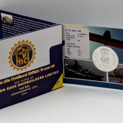 250 Years of Mazagon Dock Shipbuilders limited (Denomination of `250) UNC -Folder Packing - FGCO001615